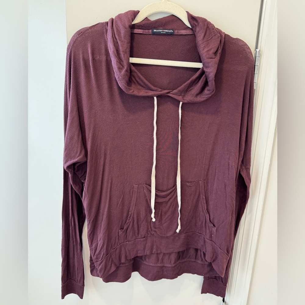 Brandy Melville Maroon Hooded Sweater